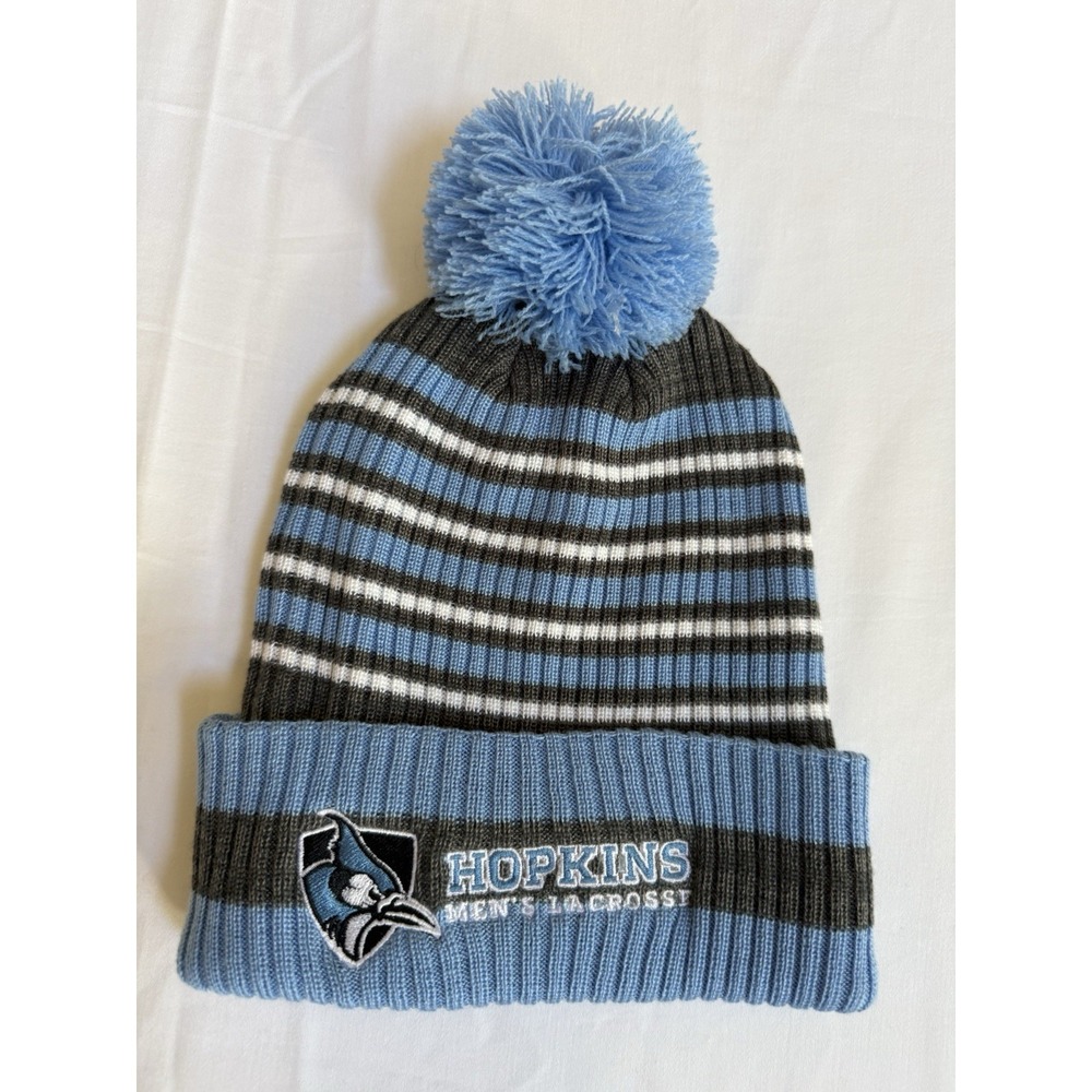 Holloway New John's Hopkins Lacrosse Pom Beanie Blue Stripe Unisex